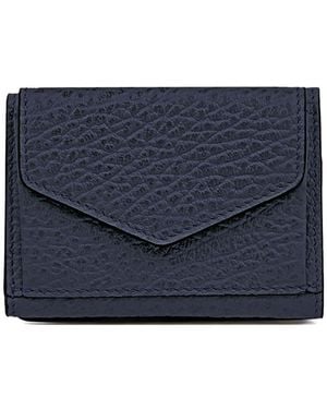 Maison Margiela Embossed Leather Snap Wallet - Blue