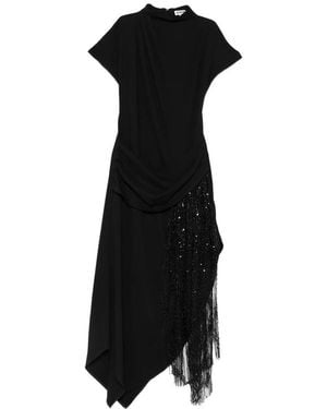 STAUD Effie Sequin-Embellished Fringed Maxi Dress - Black