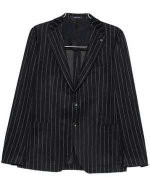 Tagliatore Striped Blazer - Black