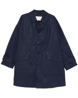 Mackintosh Humbie Buttoned Flap-Pocket Coat - Blue