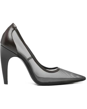 Jude Pointed-Toe Mesh Court Shoes - Grey