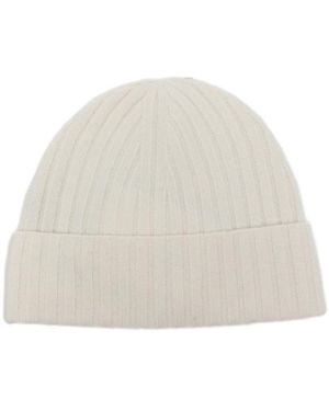 JOSEPH Ribbed-Knit Beanie Hat - White