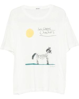 Bode Cheval Graphic-Print T-Shirt - White