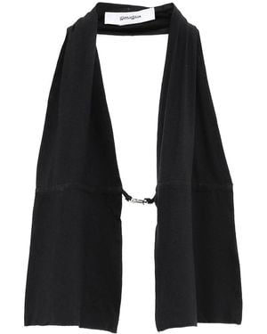 GIMAGUAS Mia Draped Buckle Halter Top - Black