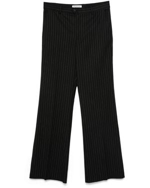 MIDNIGHT RODEO Pinstripe Flared Trousers - Black