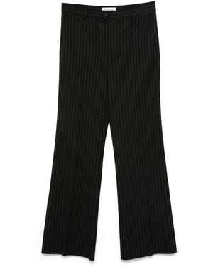 MIDNIGHT RODEO Pinstripe Flared Trousers - Black