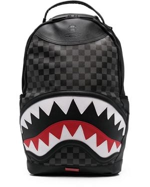 Sprayground Shark-teeth Checked Backpack - Grey