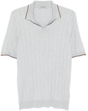 Fileria Ribbed Trim T-Shirt - Grey