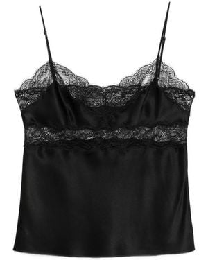 Nili Lotan Top With Lace Detail - Black