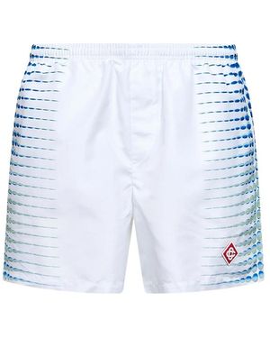 CASABLANCA Logo-Patch Swim Shorts - Blue
