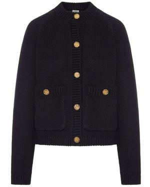 TOTEME Button-Up Chunky-Knit Cardigan - Blue