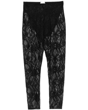 ANDAMANE Loli Lace-Panelled Cropped Trousers - Black