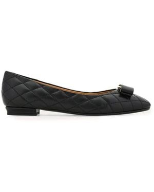 Ferragamo Quilted Varina Ballet Flat - Black