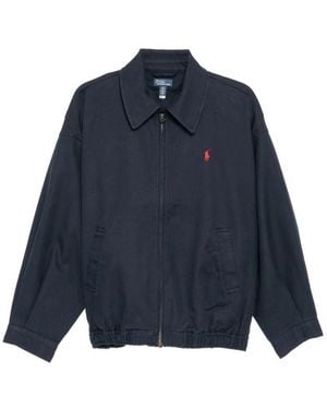 Ralph Lauren Logo-Embroidered Two-Way Zip Jacket - Blue