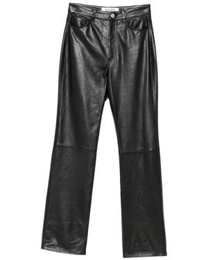 Rohe Leather Flared Trousers - Black