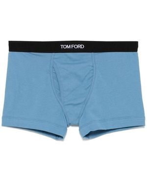 Tom Ford Logo-Waistband Boxers - Blue