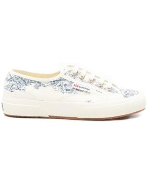 Superga Toile De Jouy Printed Lace-Up Sneakers - White
