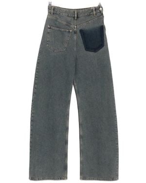 MM6 by Maison Margiela Faded-Effect Patch-Detail Jeans - Blue