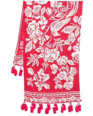 FARM Rio Bird Floral-Print Beach Cover-Up - Red
