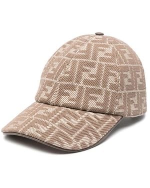 Fendi Ff-Jacquard Cap - Natural