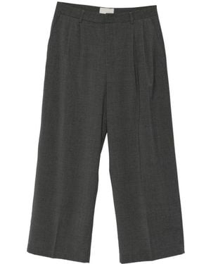 THESTROY Pleated Wide-Leg Trousers - Grey