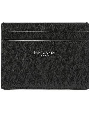Saint Laurent Logo-Stamp Card Holder - Black