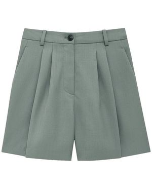 Anine Bing Tailored Shorts Wool Blend - Green
