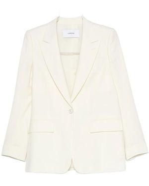 Lardini Single-Breasted Peak-Lapel Blazer - White