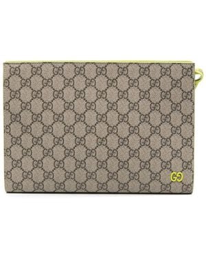 Gucci Small Gg Canvas Clutch Bag - Grey