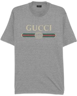 Gucci Interlocking G Web-Stripe T-Shirt - Grey