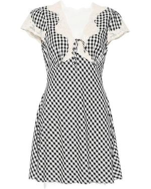 RIXO London Lacie Lace-Trim Gingham Mini Dress - Multicolor