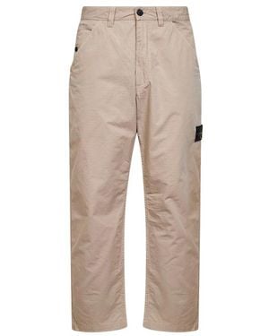 Stone Island Straight Trousers - Natural