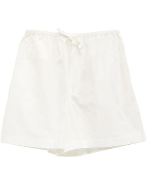 Baserange Kolla Drawstring Cotton Shorts - White