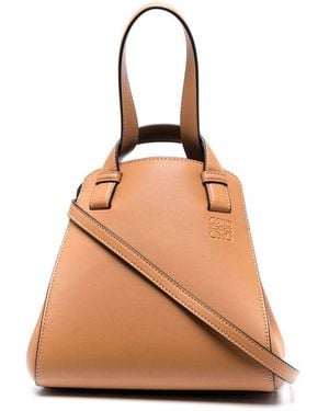 Loewe Hammock Nugget Logo-Embossed Mini Bag - Natural