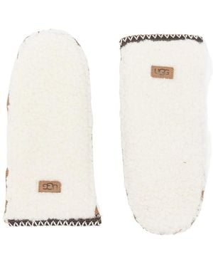 UGG Braid Suede Mittens - White