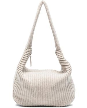 AYA MUSE Ribbed Zip Shoulder Bag - White