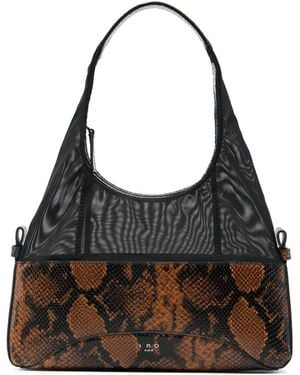IRO Snakeskin-Effect Mesh Tote Bag - Black