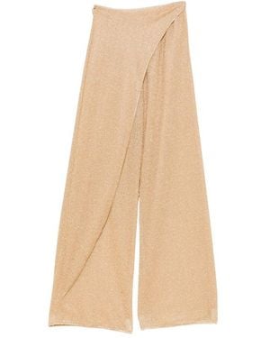 Oséree Trousers Wrap Wide-Leg - Natural