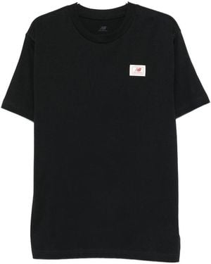 New Balance Logo-Patch T-Shirt - Black