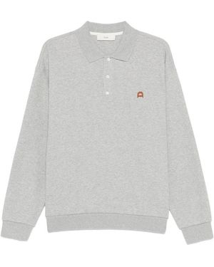 DUNST Embroidered-Logo Polo Shirt - Grey
