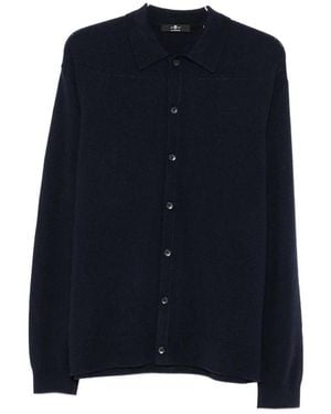 7 For All Mankind Button-Up Long-Sleeve Shirt - Blue