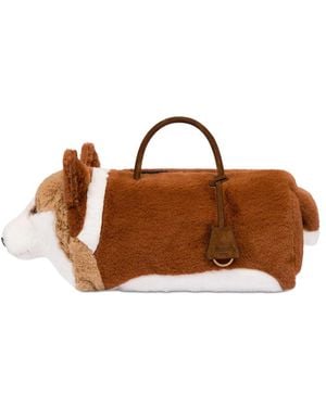 Moschino Dog Plush Tote Bag - Brown
