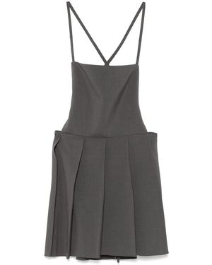 Low Classic Pleated Mini Dress - Grey