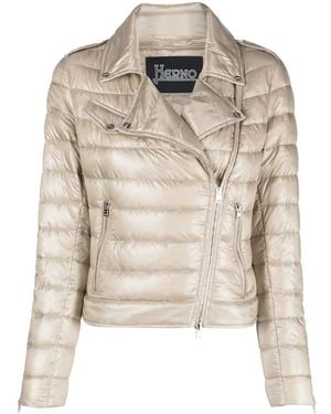 Herno Quilted Zip-Up Jacket - Natural