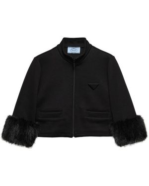 Prada Cropped Sweatshirt - Black