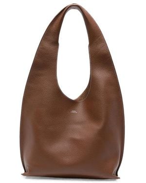 A.P.C. A. P.C. Grained-Leather Shoulder Bag - Brown