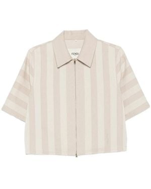 Fendi Neutrals Jackets - White