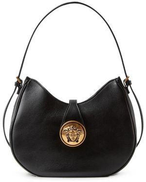 Versace Emblème Nappa Shoulder Bag - Black