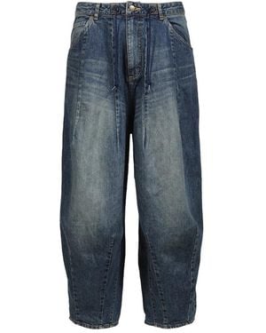 Needles Faded-Effect Tapered Jeans - Blue