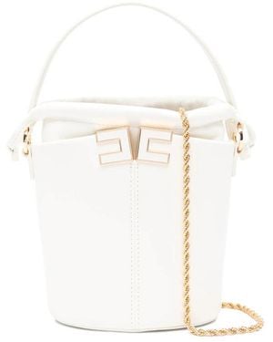 Elisabetta Franchi Logo Chain Mini Bag - White